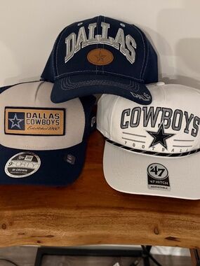 Dallas Cowboys NFL 3 Hat Bundle New Era 9FORTY ’47 Brand Adjustable Caps